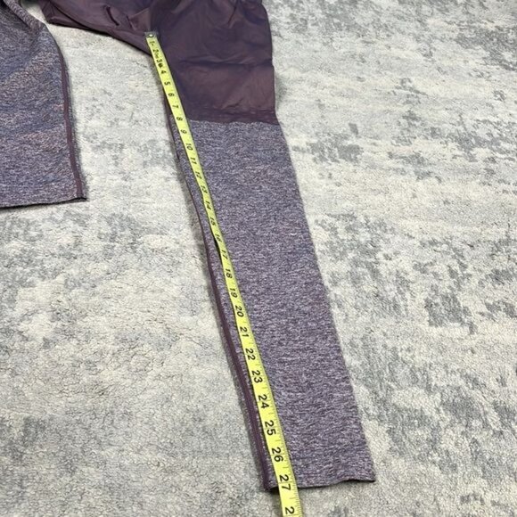 Gymshark Two Tone Seamless Leggings Purple Heathered with Logo High Rise - Picture 7 of 12